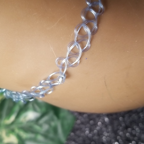 Ancient Egyptian scarab/brown denim fabric choker - Picture 6 of 8